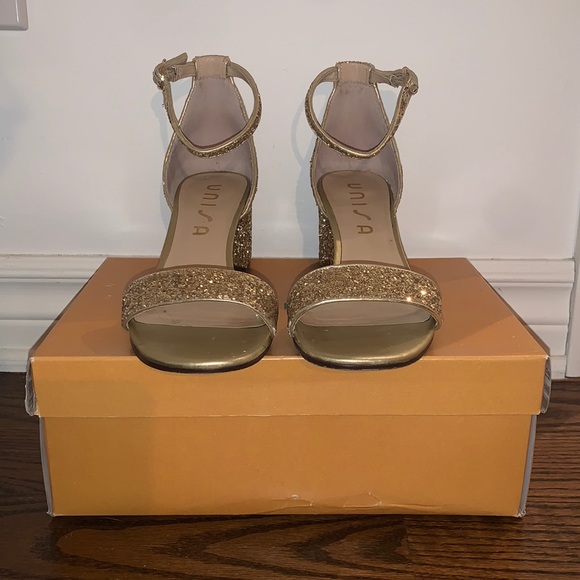Unisa gold sparkly high heels - Picture 1 of 6